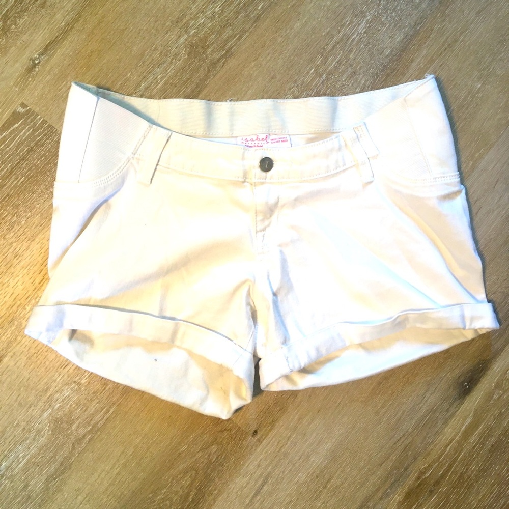 Isabel Maternity White Midi Shorts size 6